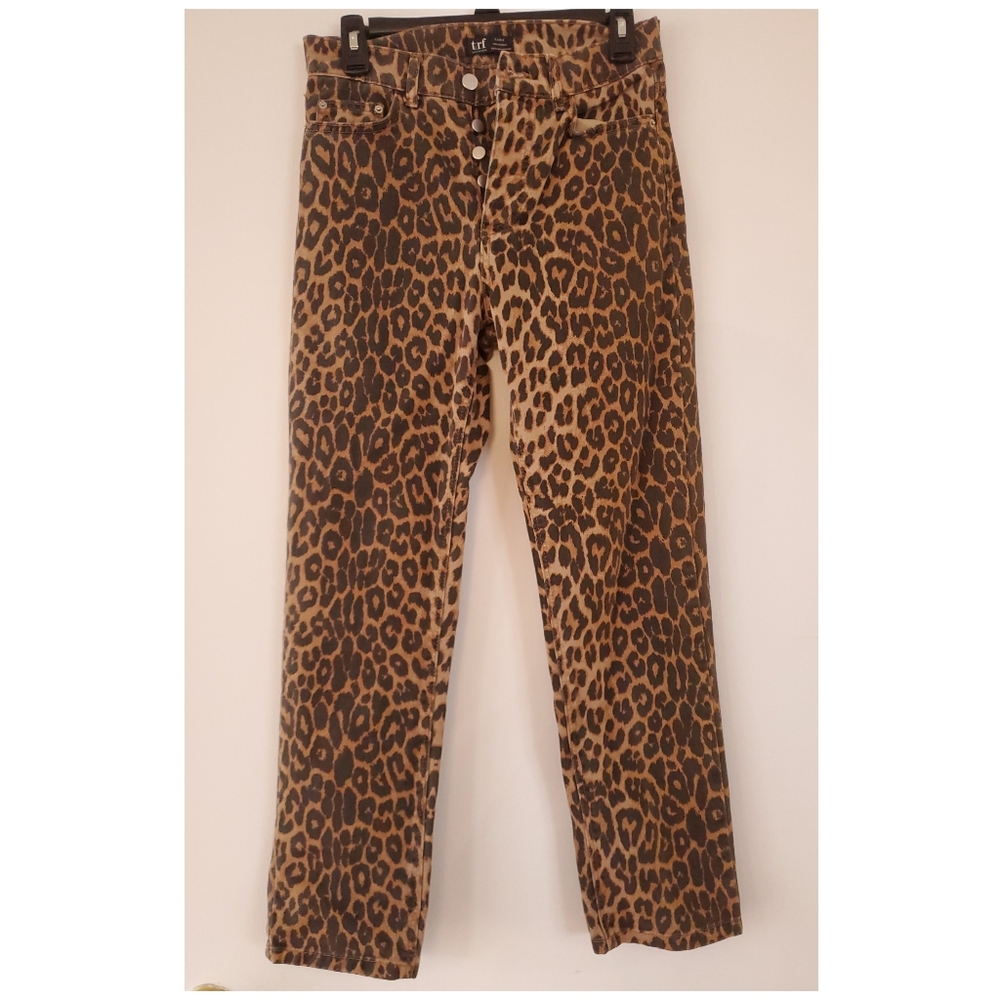 ZARA trf collection leopard print jeans US 4